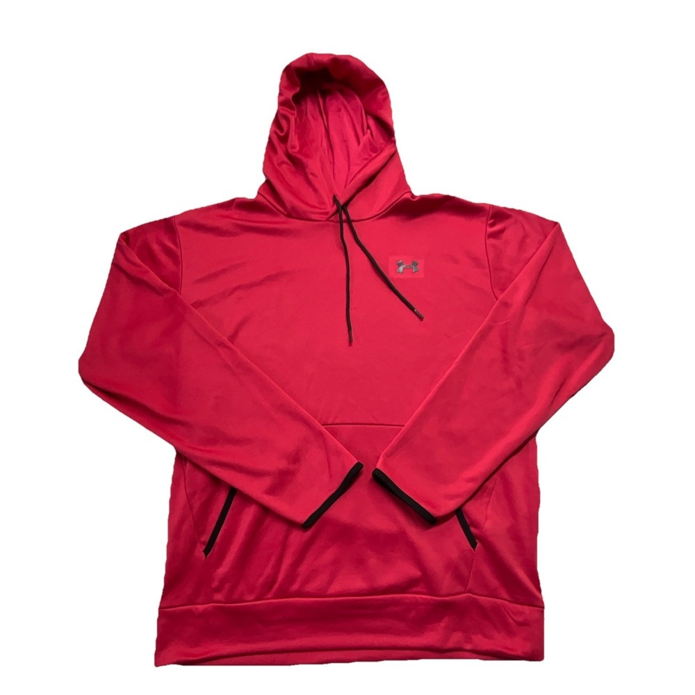 Under Armour Men's Red Pullover Hoodie Loose Fit Long Sleeve Pockets XL